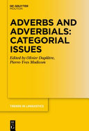 Copertina  Adverbs and adverbials : categorial issues