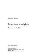Cuviertine Letteratura e religione : da Manzoni a Bacchelli