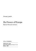 Cuviertine Da Firenze all'Europa : studi sul Novecento letterario