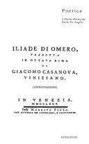 Cuviertine Annotazioni all'Iliade di Omero