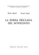 Copertina  La poesia friulana dal Novecento