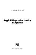 Cuviertine Saggi di linguistica teorica e applicata