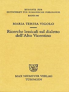 Copertina  Ricerche lessicali sul dialetto dell'Alto Vicentino